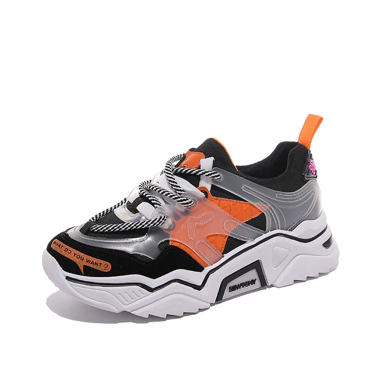 Женская обувь для бега кроссовки на массивной платформе Модные женские шнуровке