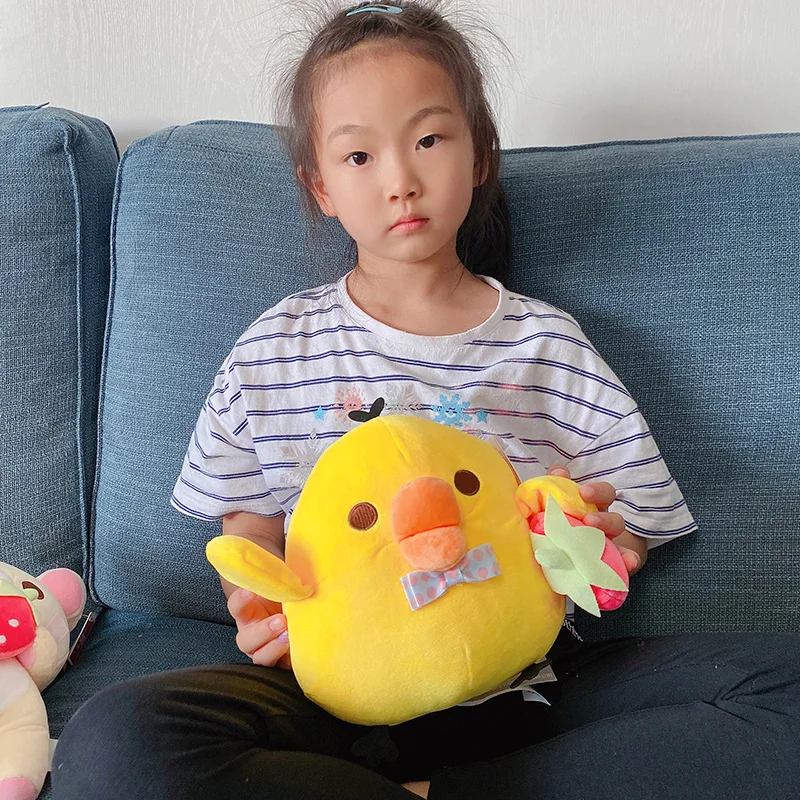 Новый стиль клубника Rilakkuma Плюшевая Кукла Медведь брелок искусственный аниме