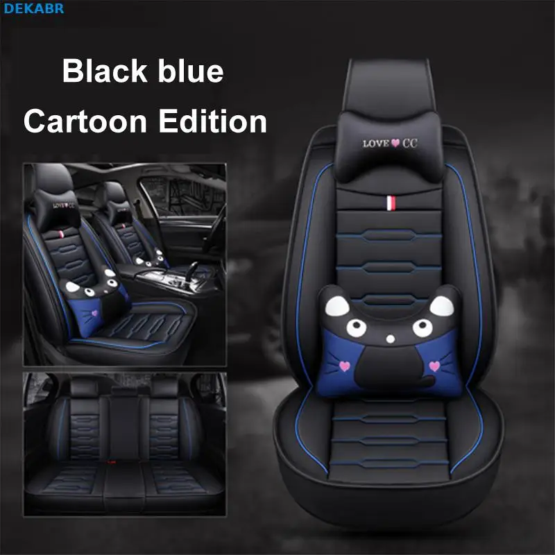 

2019 New Cartoon Luxury Leather Car seat covers For Volkswagen vw passat polo golf tiguan jetta touareg auto accessorie styling