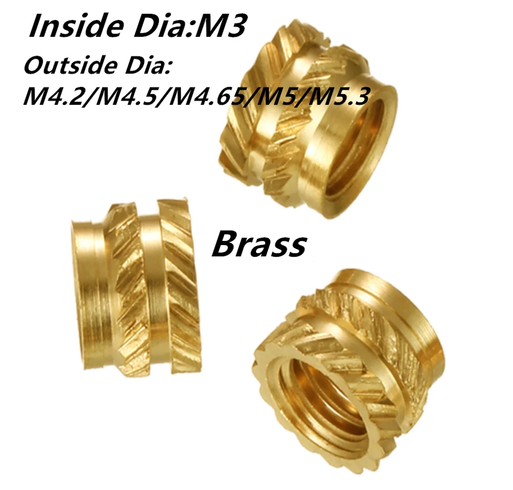 Внутренний диаметр M3 латунь термоплавкие вставки гайки нагревательное