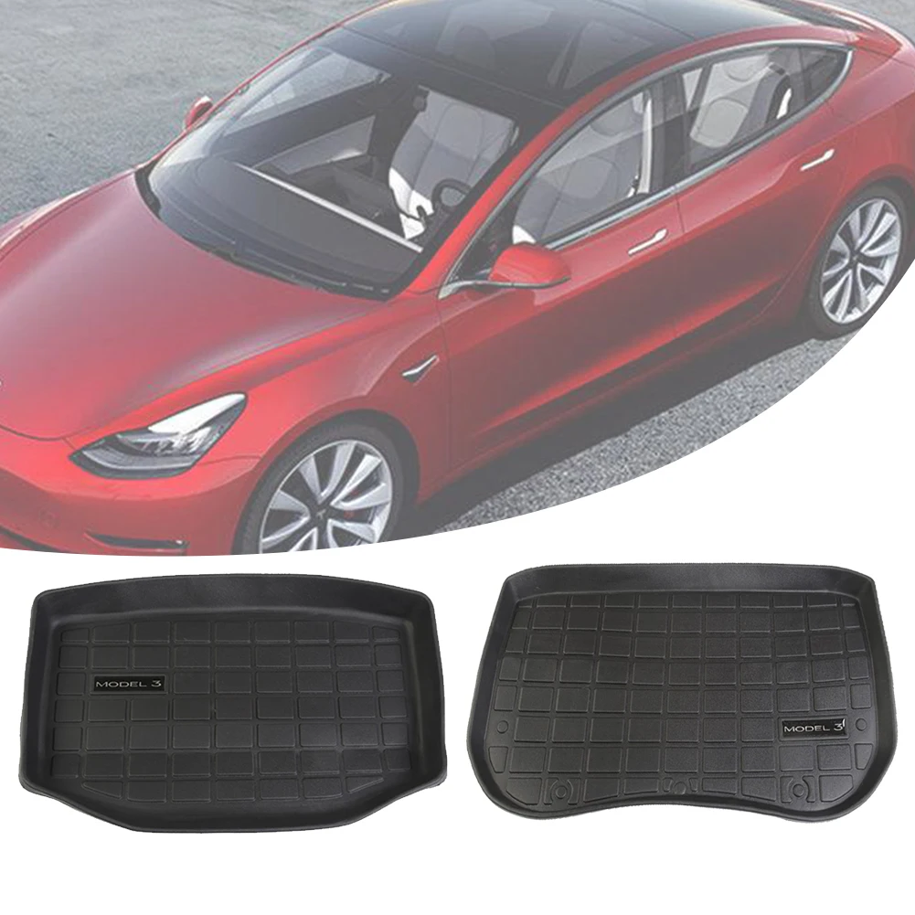 

Car Accessories Trunk/Frunk Floor Mat Storage Mat All Weather Protection Heavy Duty Rubber Mat Compatible with Tesla Model 3