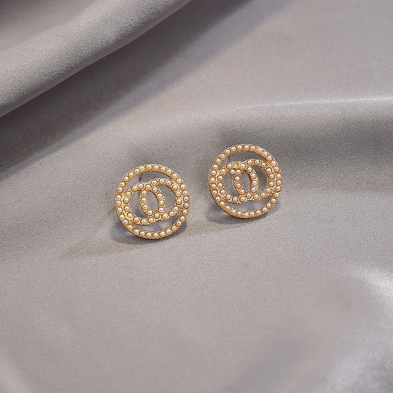 Women's Fashion Jewelry: LATS Cute Double Circle Flash Zircon Stud Earrings - Korean Style, Simple and Shiny image 5