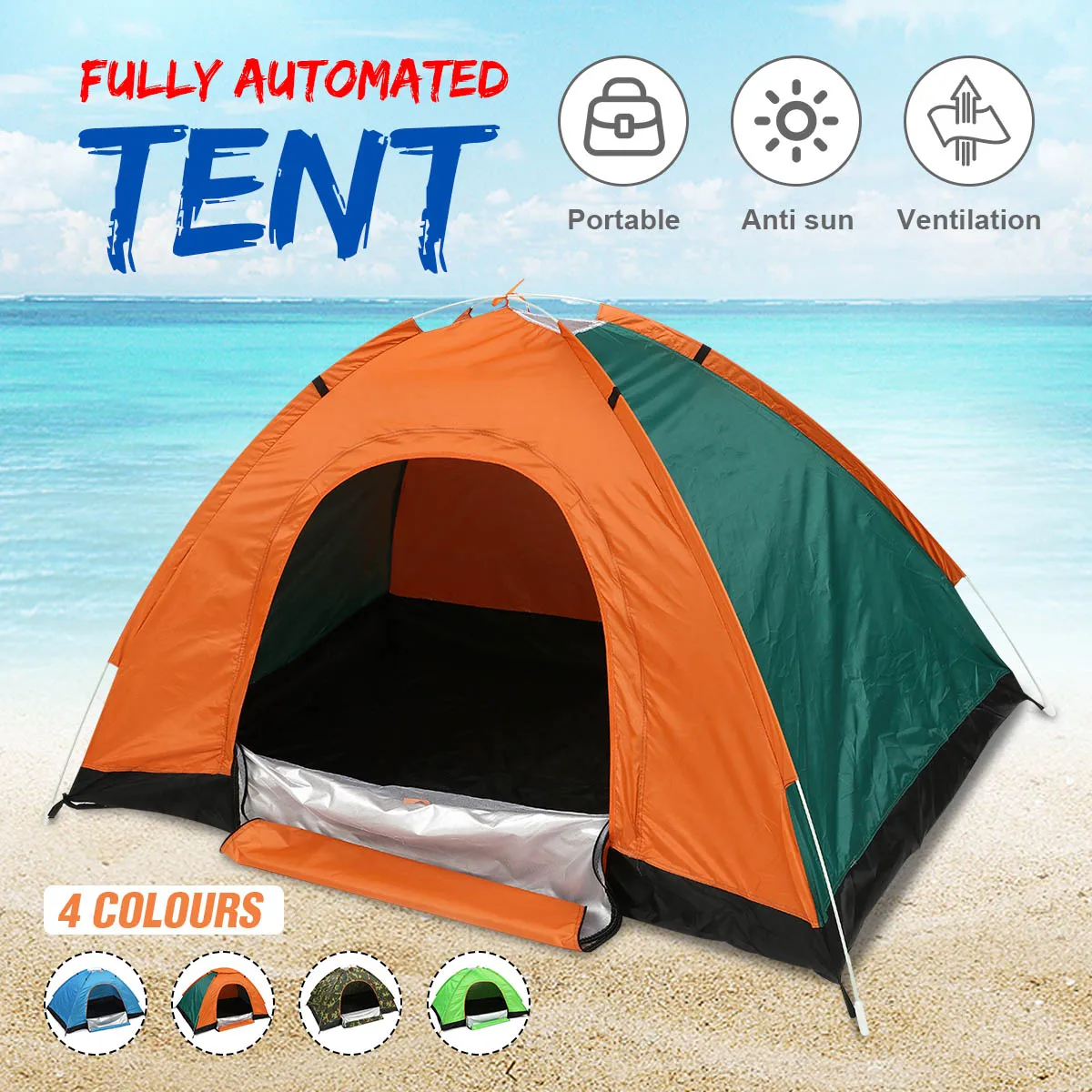 

Automatic Instant Popup Tent 1-2 Person Oxford Camping Tent Travel Hiking Sunshade Awning