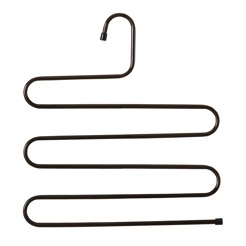 

New S-shaped Wardrobe Hanger Rack Space Saving Cloth Scarf Hanger Tie Trouser Organizer Shelf Pants Bags Tower Storage Hooks