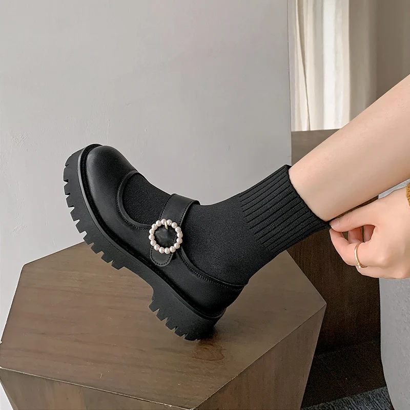 

Женские ботильоны без шнуровки, из натуральной кожи, на среднем каблуке, Осень-зима 2021