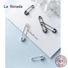 Серьги-кольца La Monada женские, Изящные Ювелирные украшения из серебра 925 пробы с булавкой, черные серьги-кольца из стерлингового серебра 925 пробы
