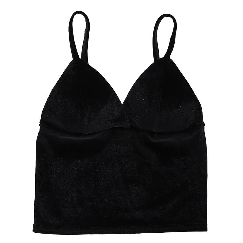 Укороченный топ бархатный женский с бретелькой через шею Женский Топ 2020 летний