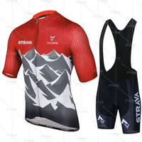 strava cycling jersey set men bib shorts suit pro bicycle team racing uniform clothes 2021 summer mountain bike bicycle suit
