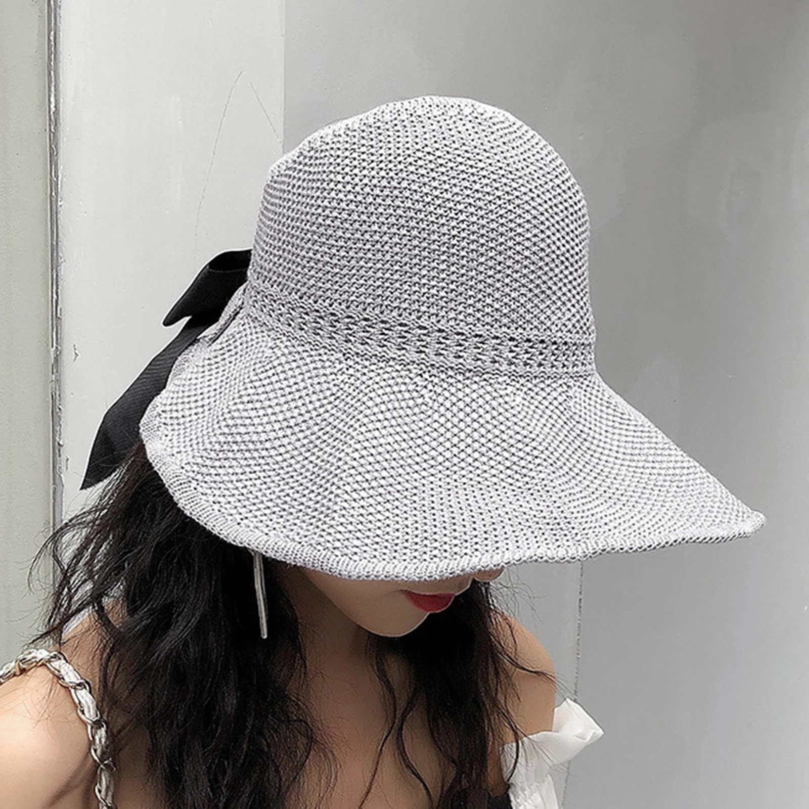 

Women Summer Visors Hats Foldable Sun Hat Wide Large Brim Beach Straw Hat chapeau femme Beach UV Protection Cap