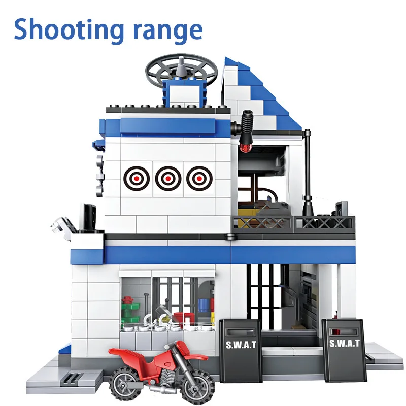 Город Полицейский участок строительные блоки вертолет спецназа для автомобилей