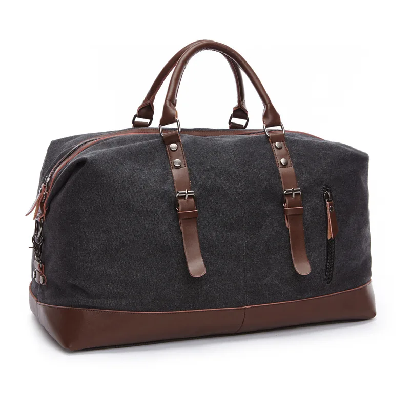 Goedkoop Canvas Lederen Mannen Reistassen Handbagage Organizer Handtas Mens Multifunctionele Grote Weekend Bag