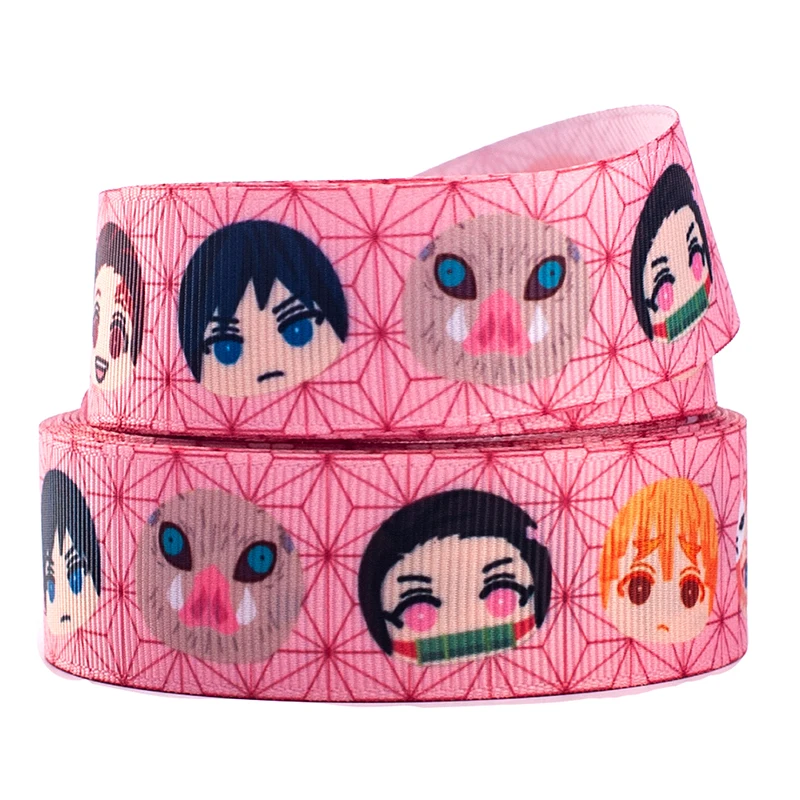 Новая Милая японская мультяшная корсажная/атласная лента kimetsu no yaiba 5 ярдов 16 мм/25