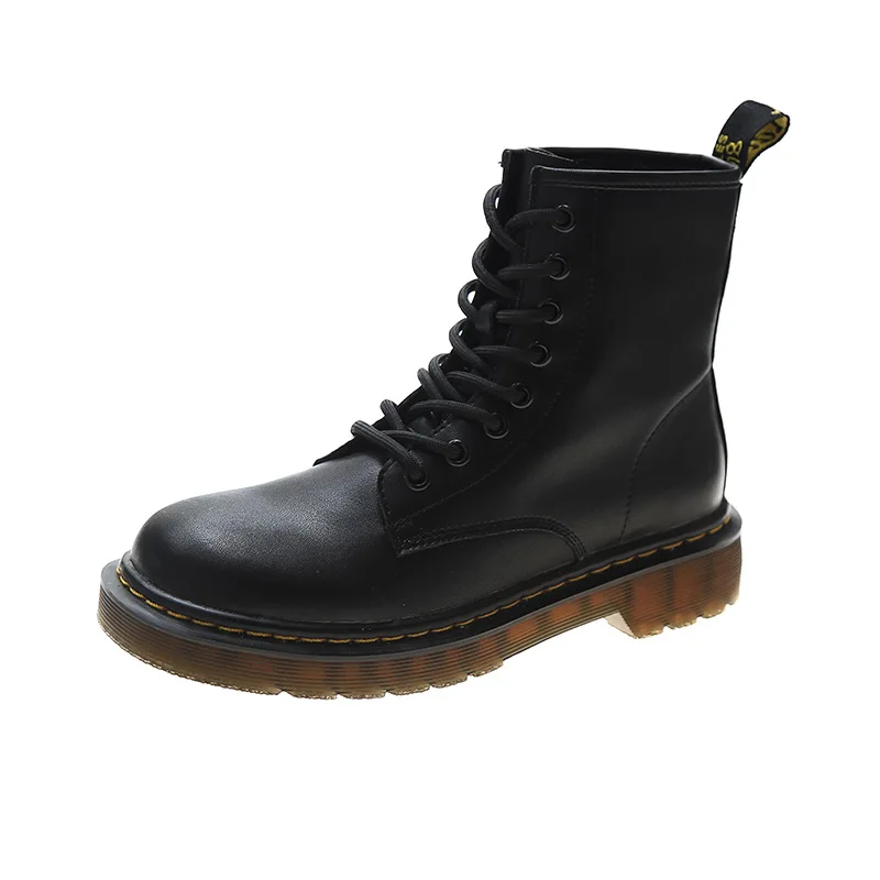 

Martin Boots Locomotive Mid-tube Short Boots Genuine Leather Short Boots Rubber British Style Retro Autumn and Winter Female