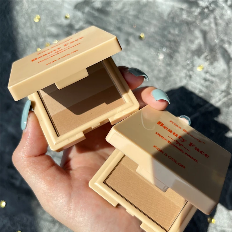 Пудра для ухода за лицом 3 цвета стойкий макияж Контурирование бронзер темные