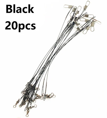 20 штук 15 см-50 см Анти Укус Сталь леска Стальная проволока с поворотные рыболовные аксессуары Core поводок рыболовную леску