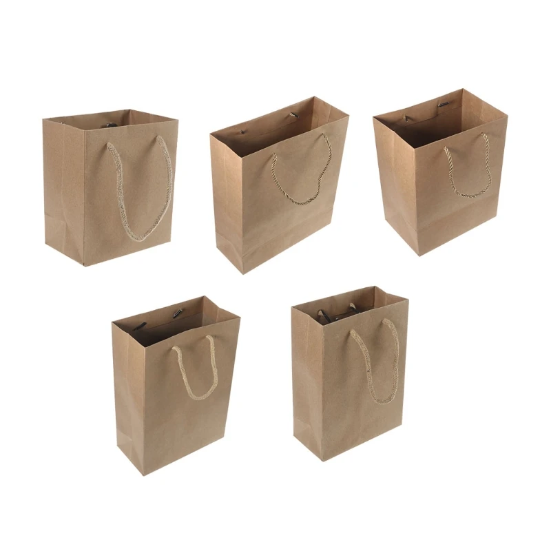 

K5DA Multifunction Paper Bag with Handles Festival Gift Bag Party Shopping Kraft Packing Bag
