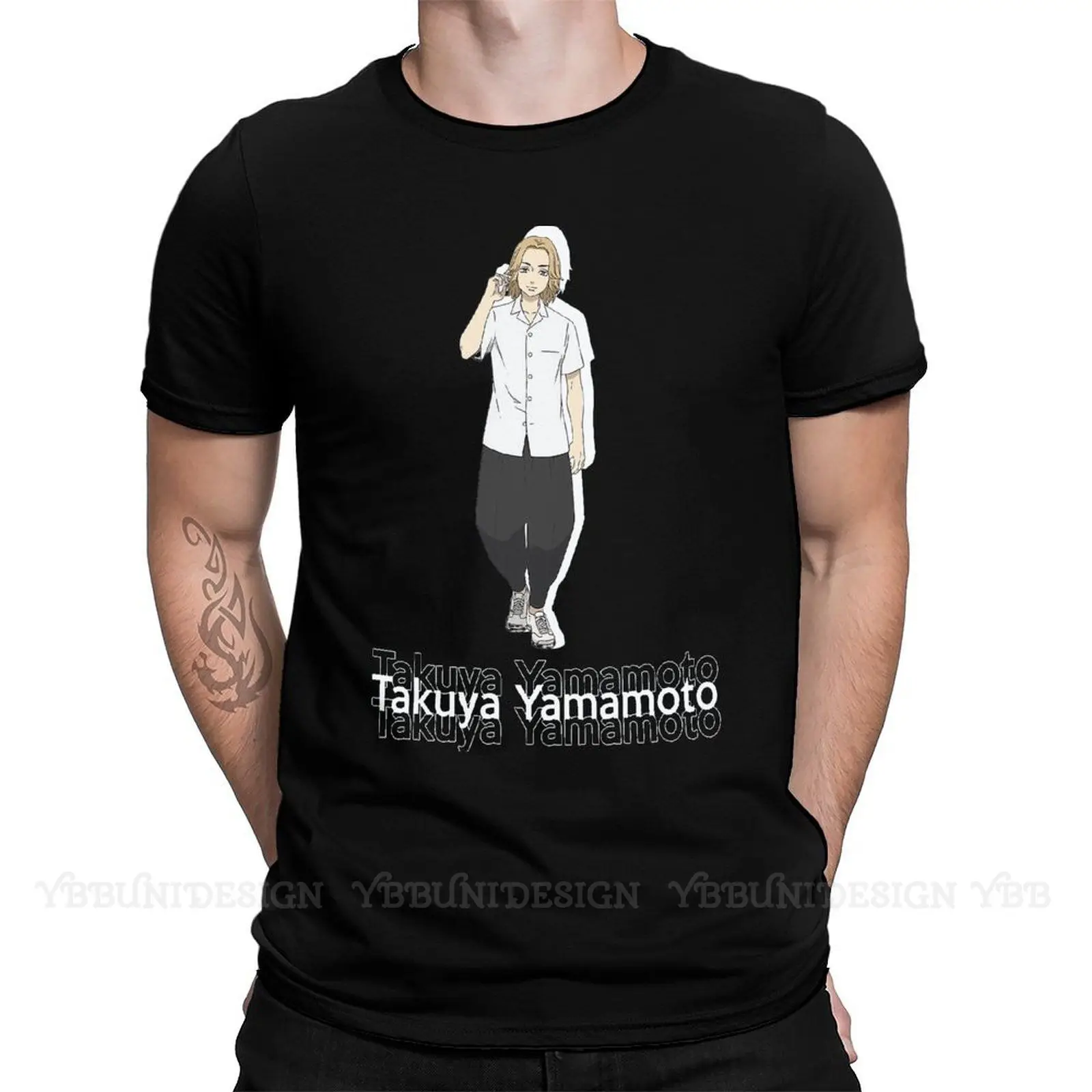 Футболка Takuya Yamamoto мужская с принтом хлопковая тенниска рисунком Токийский