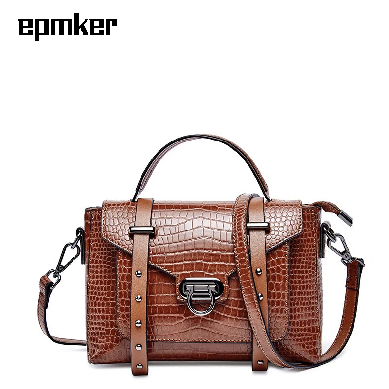 Сумка-мессенджер Epmker женская из натуральной кожи саквояж на плечо в винтажном