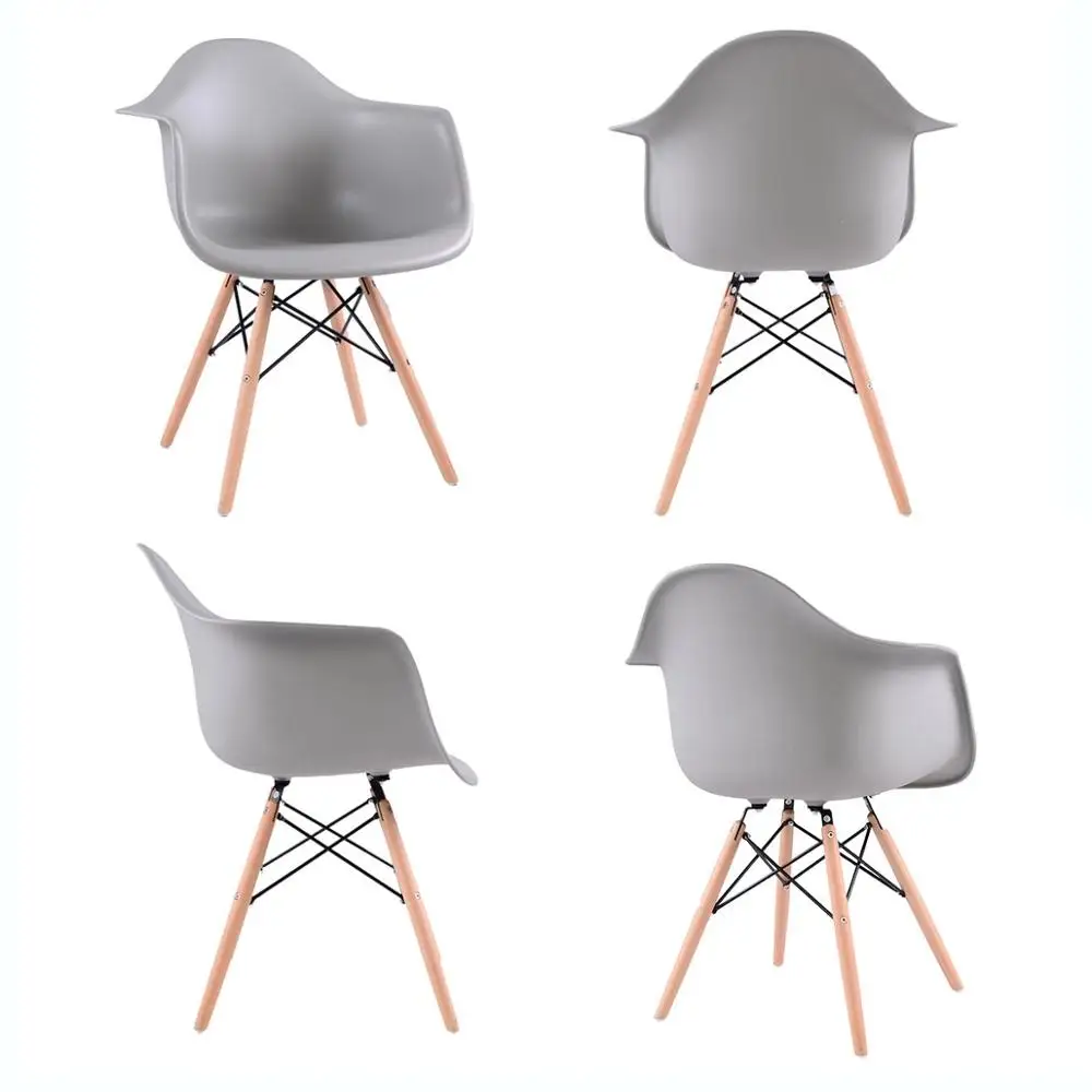 Обеденные стулья пластиковый набор из 4 современных ретро-стульев деревянные