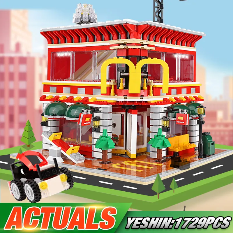 

Yeshin SD6901 Streetview Building Toys The MOC American Fast Food Shop Model Building Blocks Assembly Bricks Kids Christmas Gift