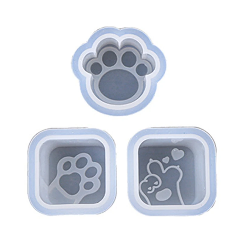 

Seal Silicone Mold 3 Types Cat Paw Seal Silicone Resin Mold DIY Jewelry Suitable for UV Resin Crafts Production Ornament