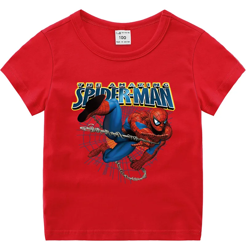 Футболка для мальчиков и девочек из 2021 хлопка с героями мультфильмов Марвел 100% |