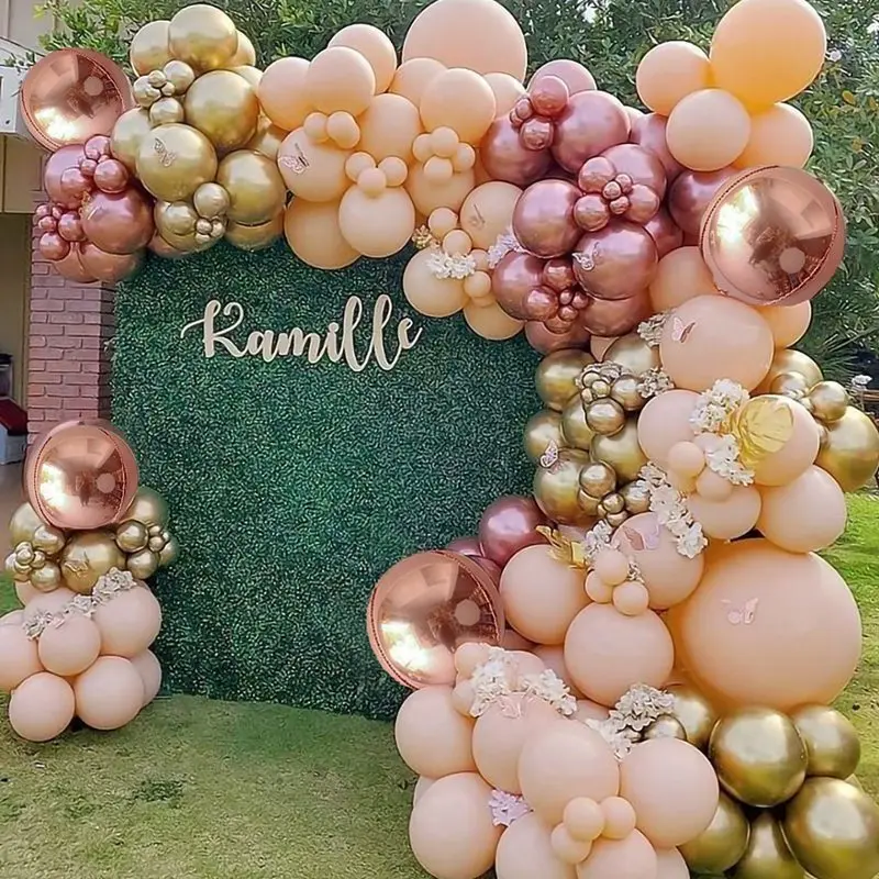 

Macaron Rose Gold Balloons Garland Confetti Latex Balloon Arch Wedding Birthday Balloon Decoration Baby Shower Foil Metal Globos