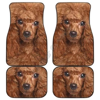 poodle dog car floor mats funny dog face 3d printed pattern mats fit for most car anti slip cheap colorful 02