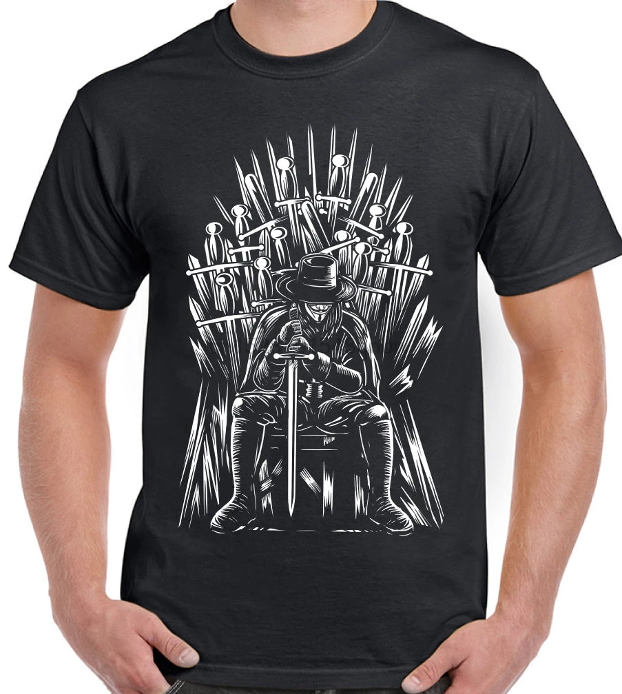 Мужская забавная футболка The Thrones of Vendetta Mash Up карикатура игра Of GOT V для 4109P|Мужские
