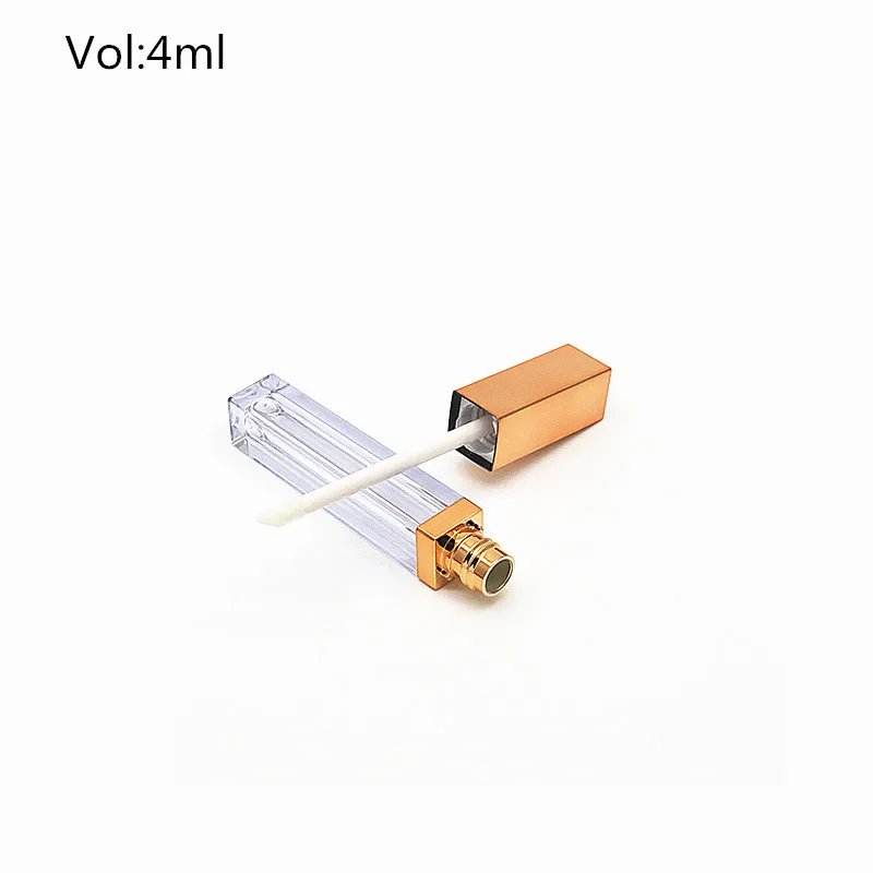 4 мл блеск для губ квадратной трубы с розовым золотом крышкой кисть жидкость