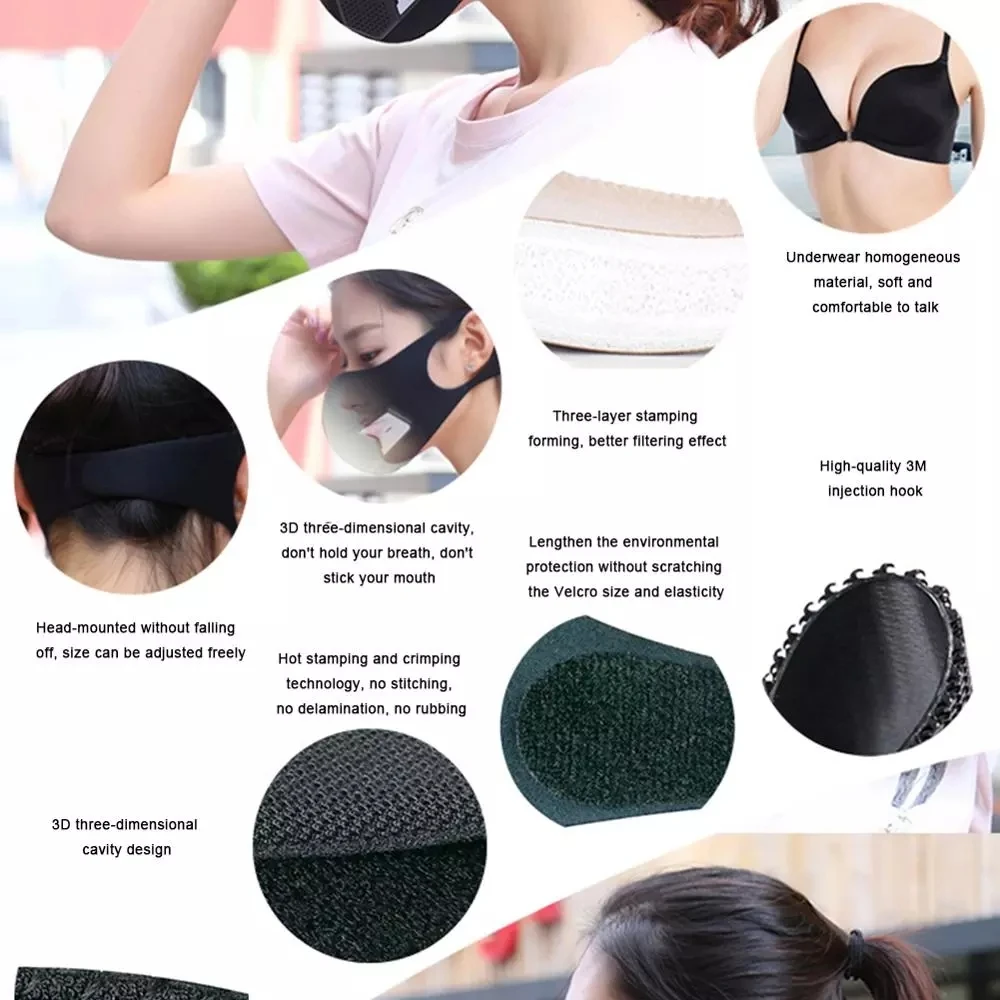 

Intelligent Electric Mask with Breathable Valve PM2.5 Air Purifying 5-layer Filter Dust-proof Reusable Masque Cycling Face Mask