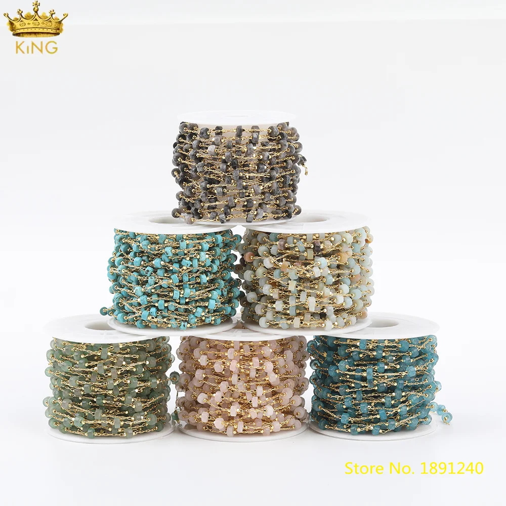 

Цепочка из натурального черного Лабрадорита, 5 метров, 4 х2 мм