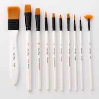 10 pieces drawing brushes of hair watercolor brush containing scrubbing brush cloth bag brush set painting supplies