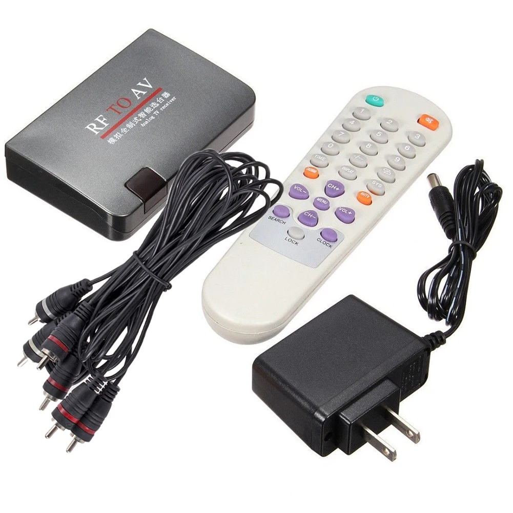 

TV Receiver Home Use RF To AV Stable Signal Converter Efficient Modulator Remote Control Easy Operation Analog