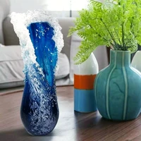 3010cm majestic wavy vase modern ocean blue flower vases centrepieces flower pot vase bonsai living room bedroom home decor