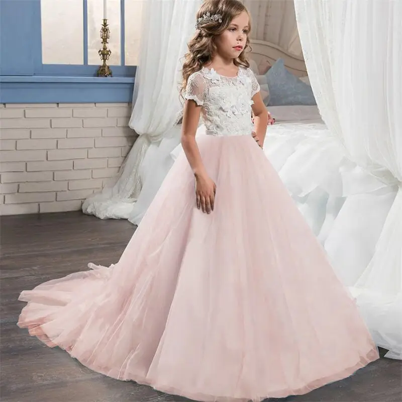 Princess Dress Teenage Girl Clothes Wedding Birthday Prom Gown Lace Long Evening Fancy Kids Dresses For Girls Children Costume | Детская