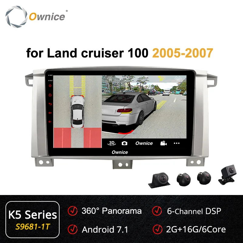 S9681-1 K5 Ownice K3 K5 K6 8 ядерный Android 8,1 автомобильный Радио DVD gps навигация для Toyota Land cruiser 100 150 LC100/Lexus LX470 2005-2007 - Цвет: S9681-1 K5