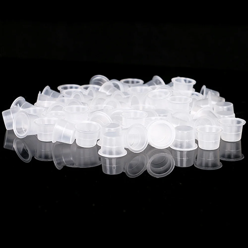 

1000pcs Small Medium Large Pigment Clear Holder Container Supply Tattoo Ink Cup Caps Charm Tattoo Accessories