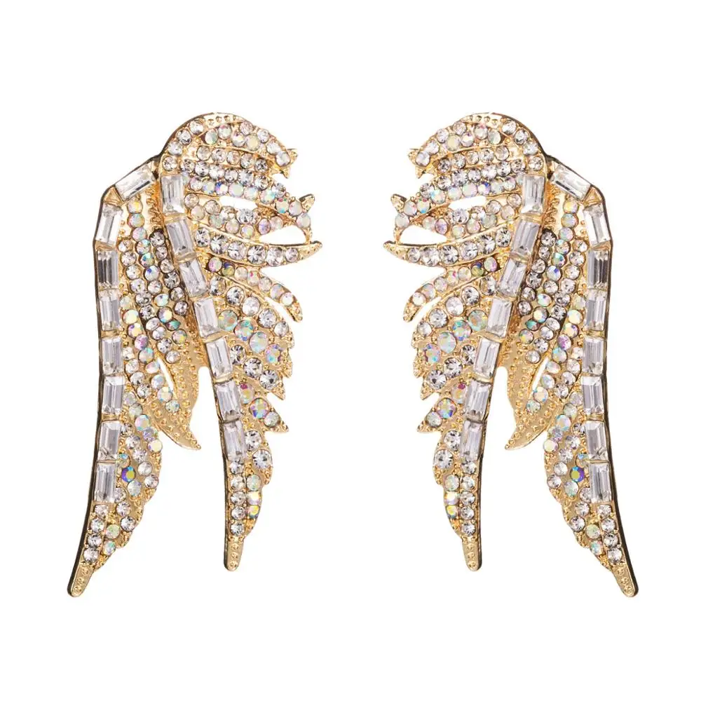 SHIFEEL 2019 New Arrival Occident Fashion Creative Rhinestone Flying bird wings Big Earrings Bohemia hyperbole Women jewelry | Украшения и
