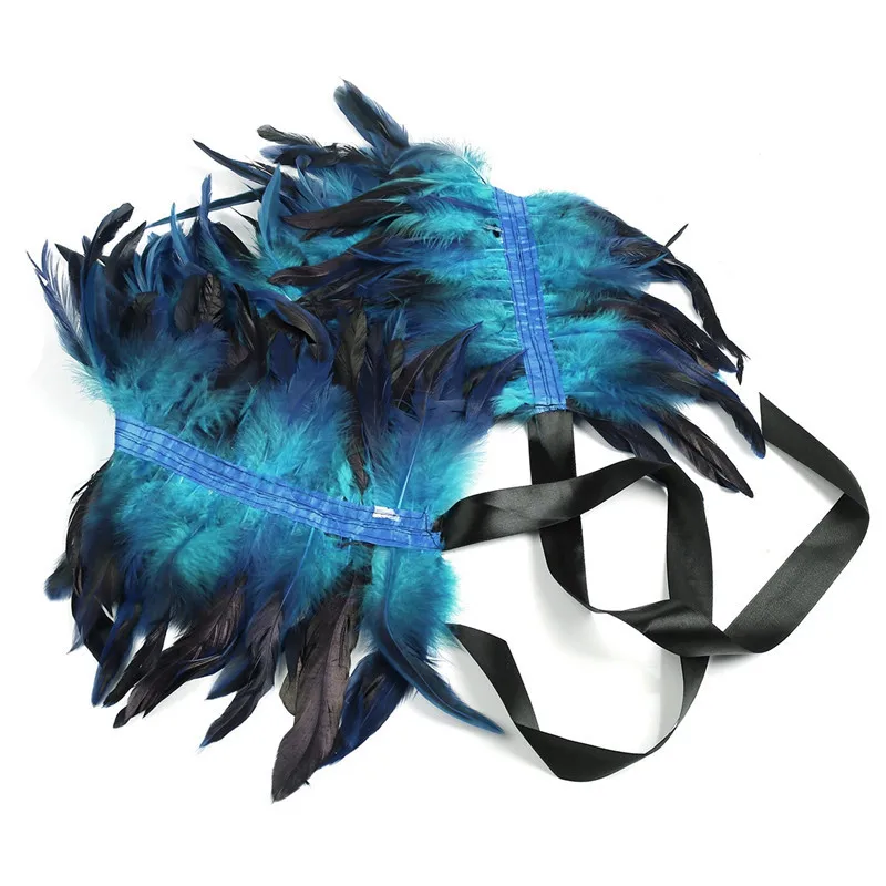 Женская шаль в стиле панк викторианской эпохи с натуральными перьями накидка на