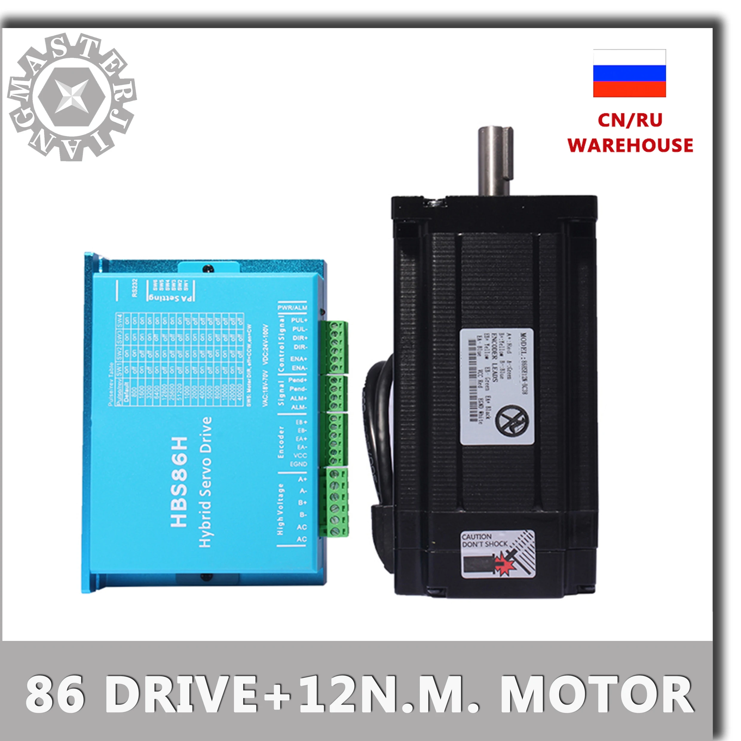 Nema 34 шагового двигателя водитель Серводвигатель 86HSE12N+ HBS86H замкнутый контур шаговый двигатель 12NM Nema34 86 Гибридный замкнутый контур 2-фазный