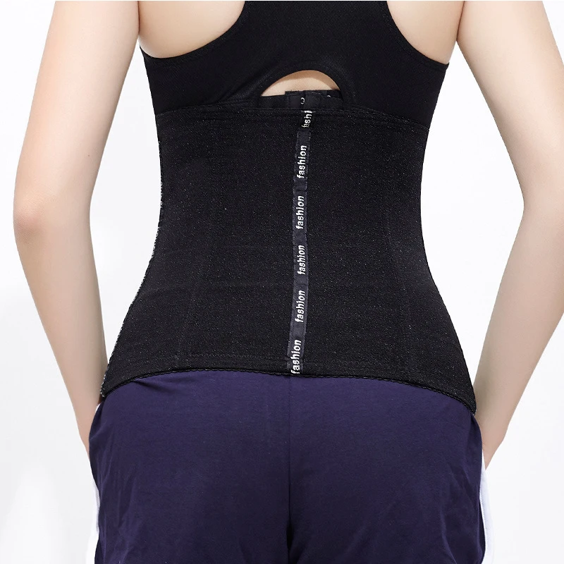 Женский корсет для тренировки талии черный под грудью стальной моделирующий