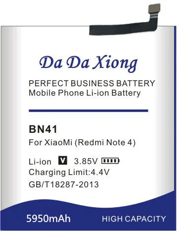 Аккумулятор DaDaXiong BN41 на 5950 мАч для телефона Xiaomi Hongmi Note 4 Redmi | Мобильные телефоны и