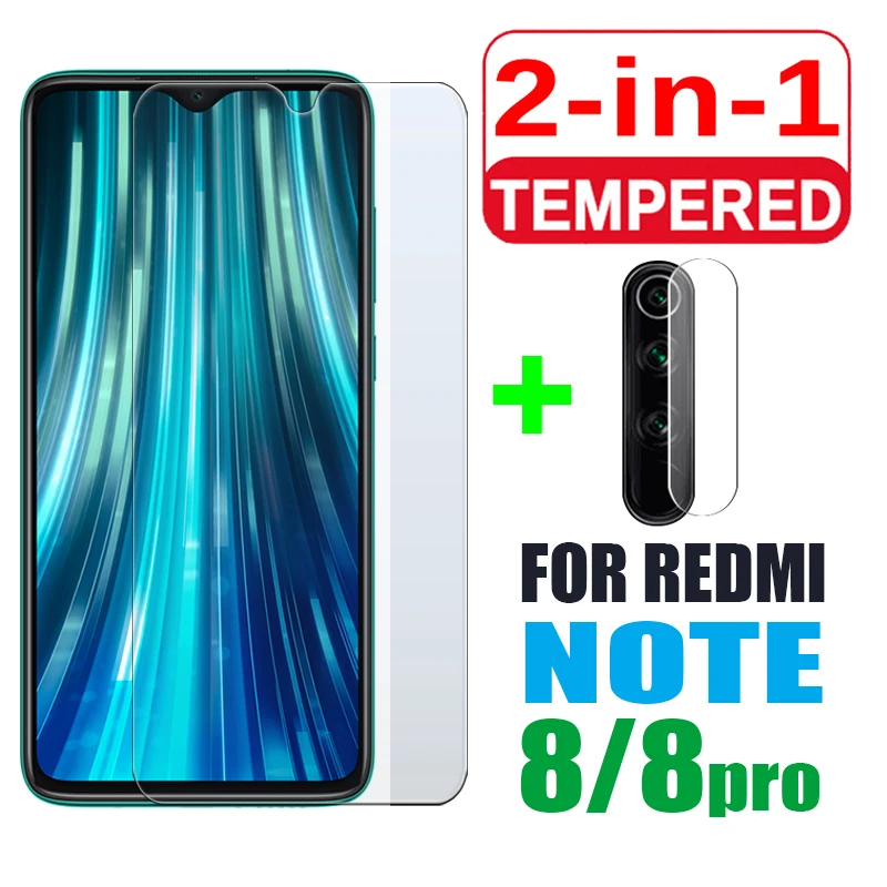2 в 1 Защитное стекло для xiaomi redmi note 8 Защита экрана xiomi xaomi readmi note8 pro cam со стеклом