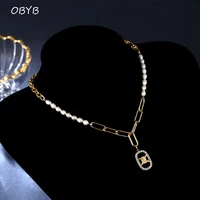 2021 new fashion pearl necklace hip hop long chain necklace for women men jewelry gifts stainless steel jewelry necklace collar