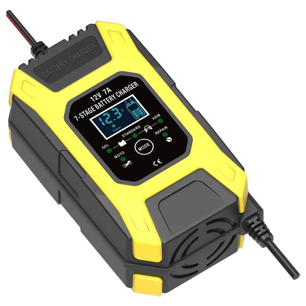 12V 7A импульсный Батарея Зарядное устройство цифровой ЖК-дисплей Дисплей для