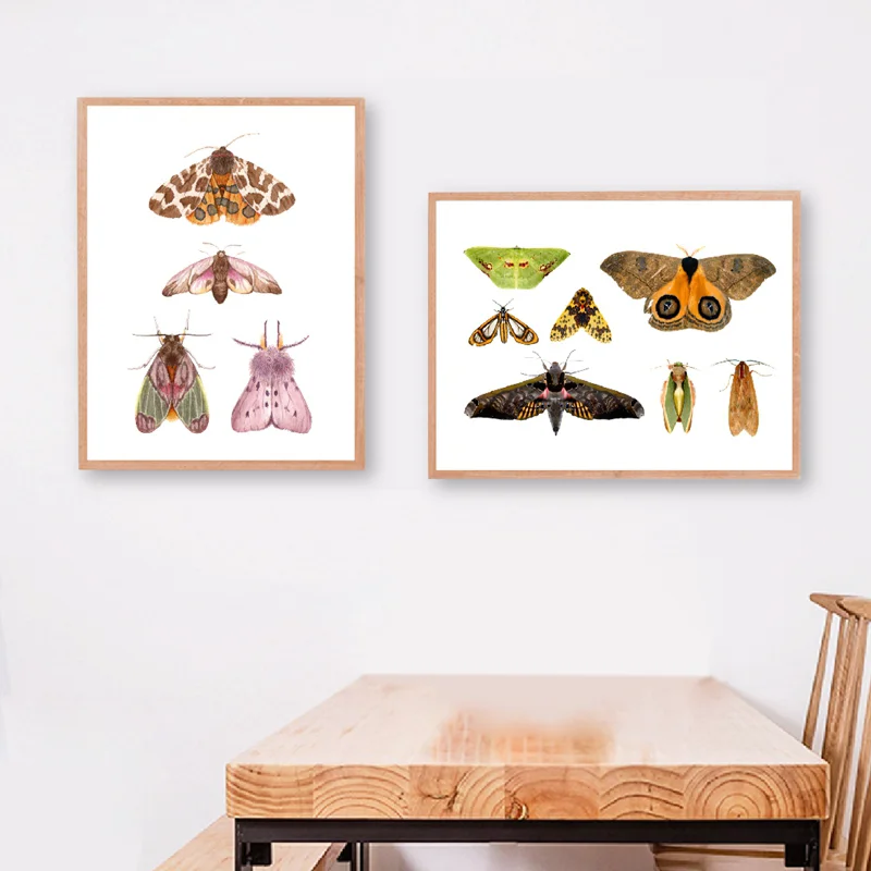 Картина на холсте постер с насекомыми настенное художественное украшение