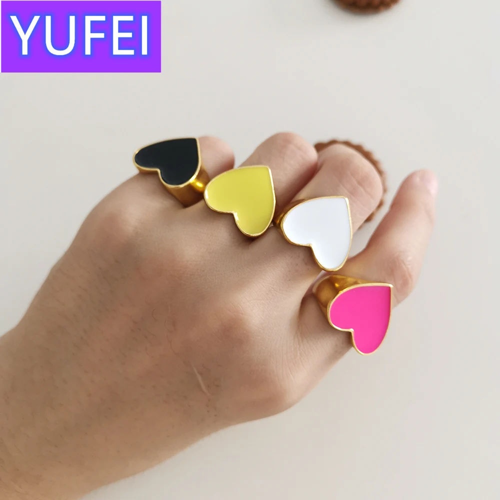 

2019 New Arrivals Must Have Vintage Gold Color Red Heart Rings For Women Minimalist Party Knuckle Rings Size 7