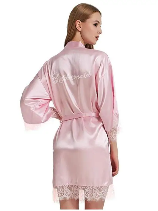 Женский Атласный халат невесты LP004 ночная рубашка из вискозы с цветочным принтом