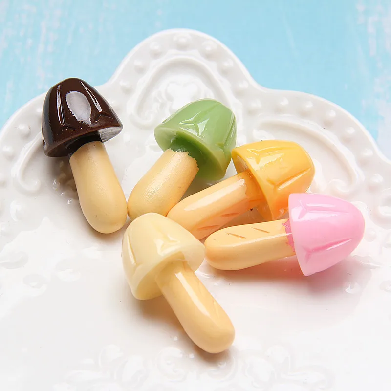 

20 Resin Mushroom Charms Pendants for DIY Jewelry Decoden Cabochon Accessories 16x31mm Scrapbook Morel Charms Mushroom SG39DJ